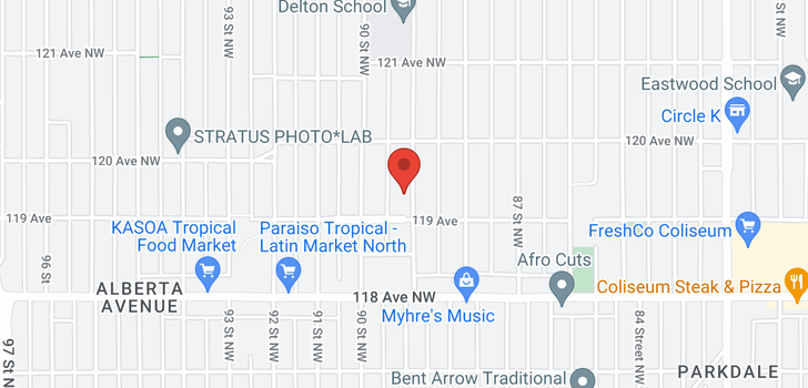 map of 11916 89 ST NW